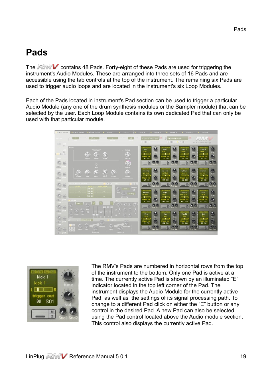 Pads | LinPlug RMV User Manual | Page 19 / 154