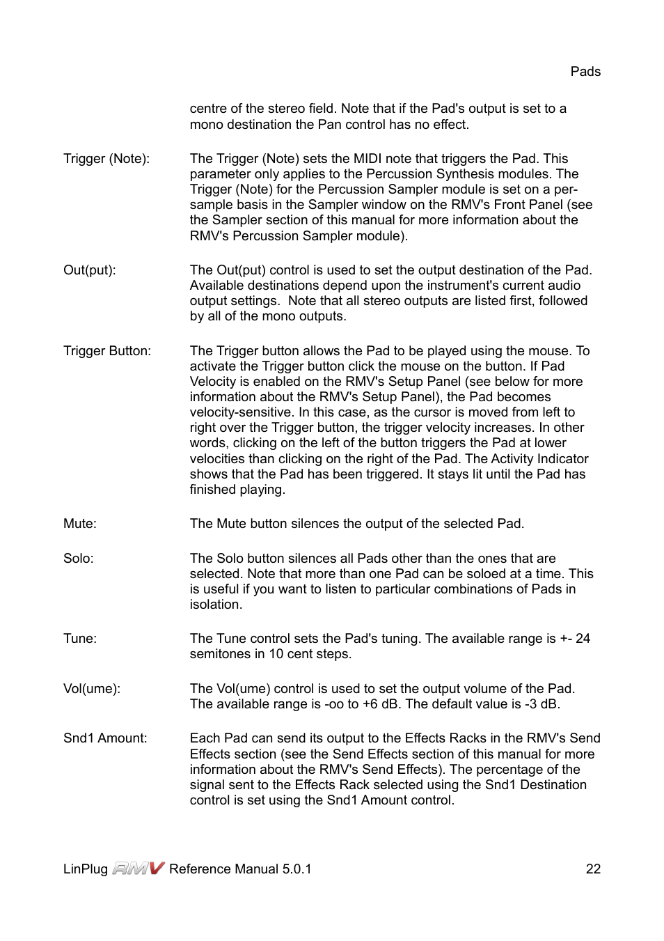 LinPlug RMV User Manual | Page 22 / 154