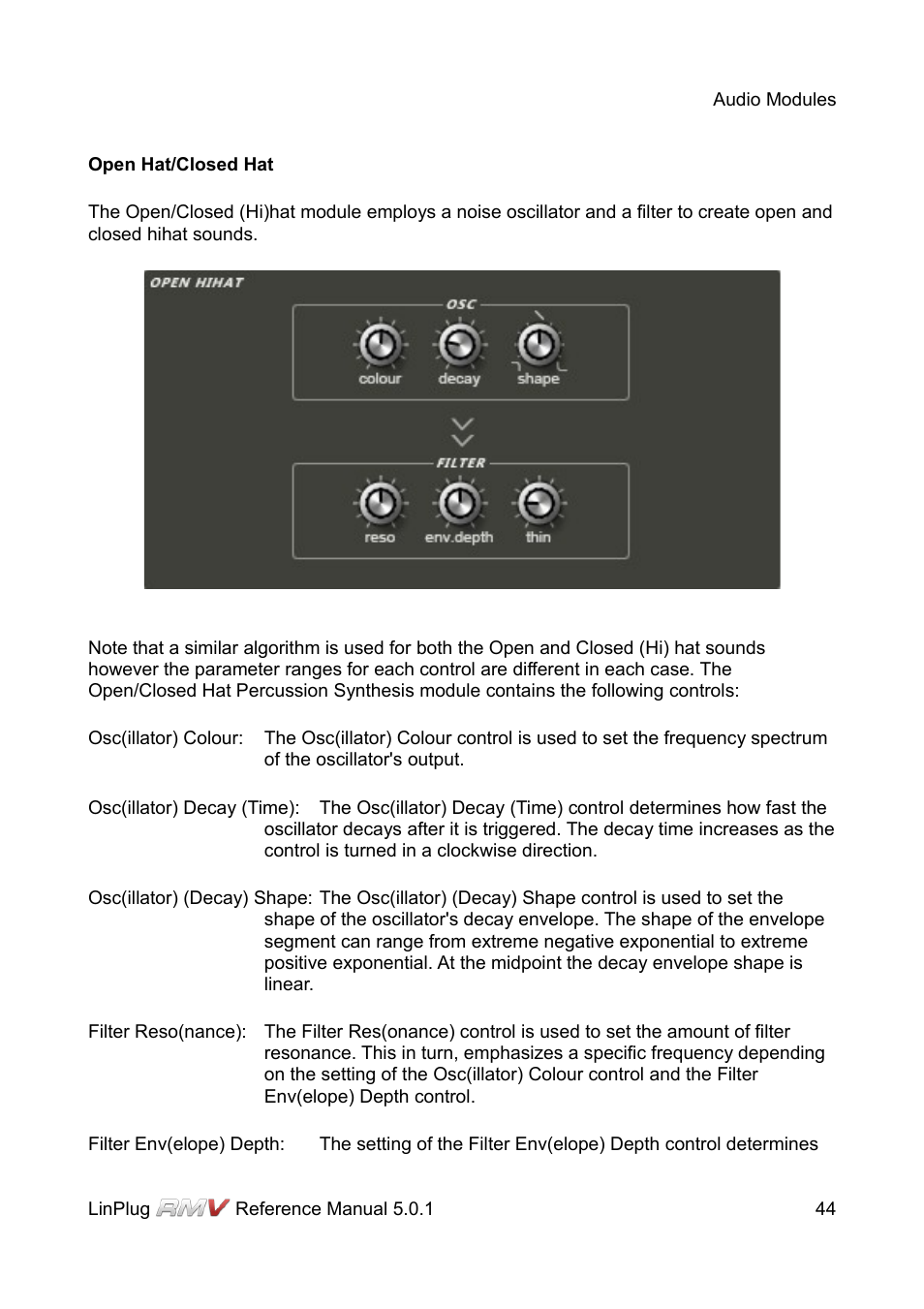 Open hat/closed hat | LinPlug RMV User Manual | Page 44 / 154