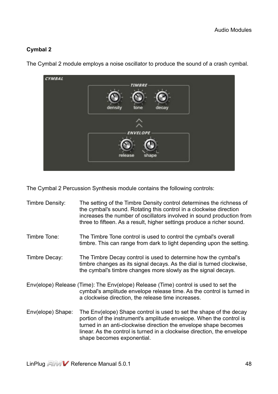Cymbal 2 | LinPlug RMV User Manual | Page 48 / 154
