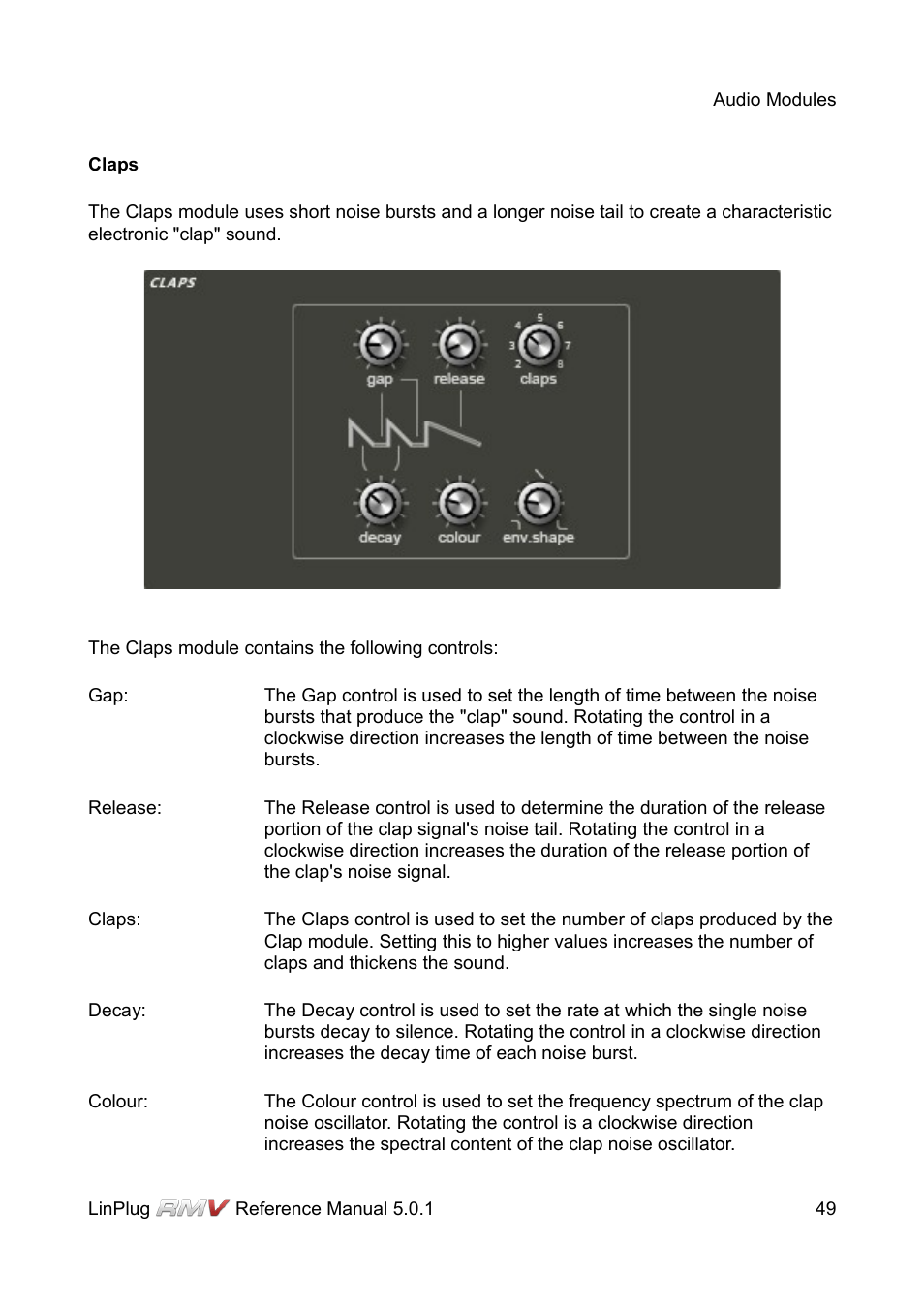 Claps | LinPlug RMV User Manual | Page 49 / 154