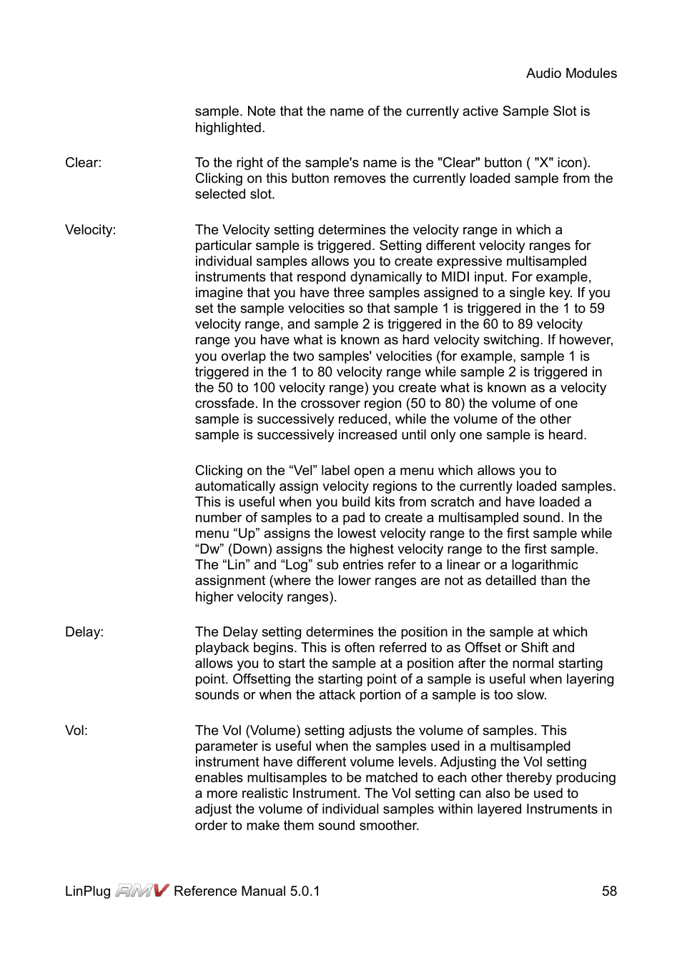 LinPlug RMV User Manual | Page 58 / 154