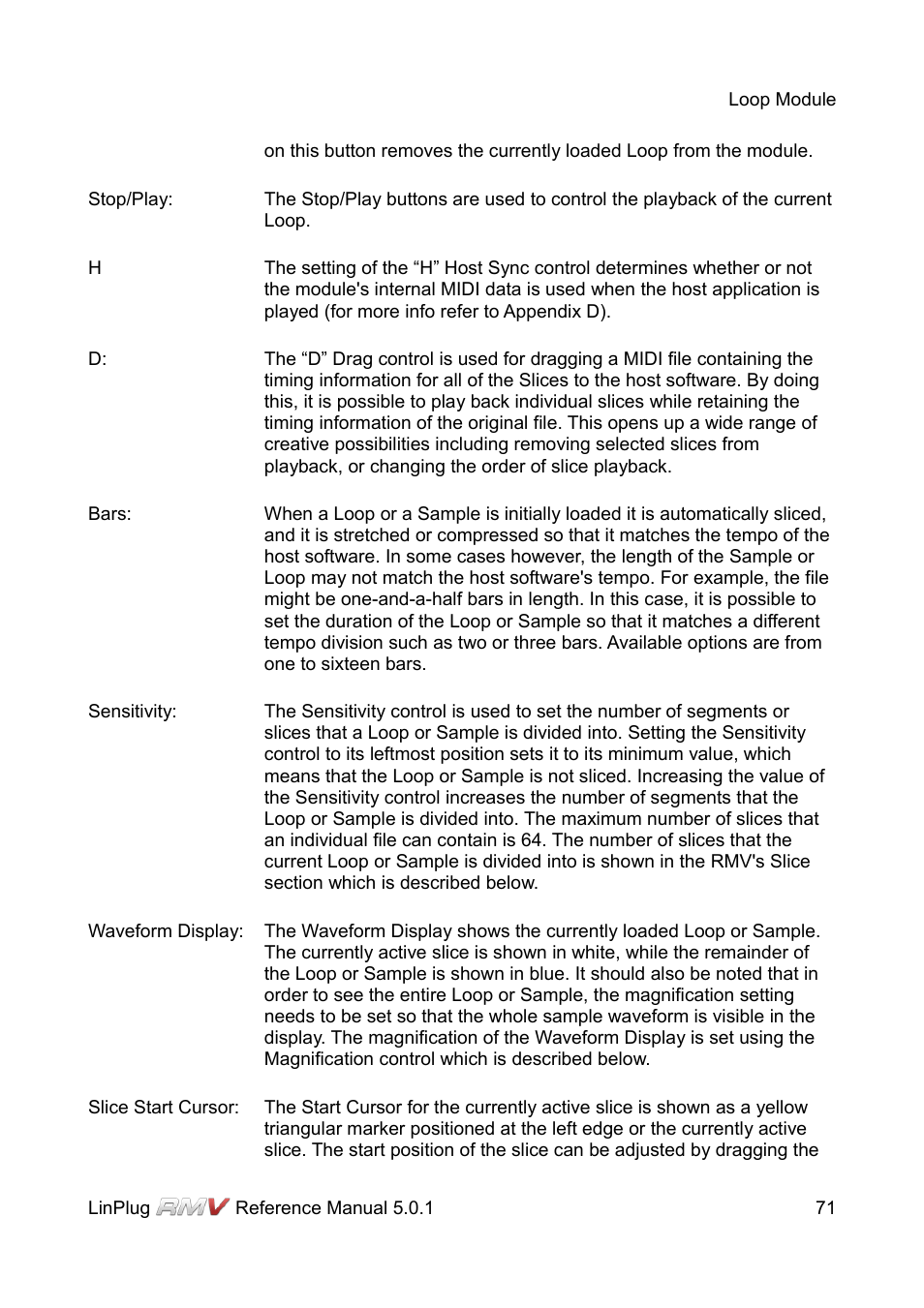 LinPlug RMV User Manual | Page 71 / 154