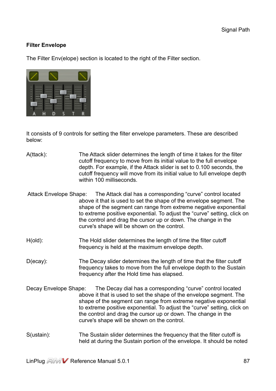 Filter envelope | LinPlug RMV User Manual | Page 87 / 154