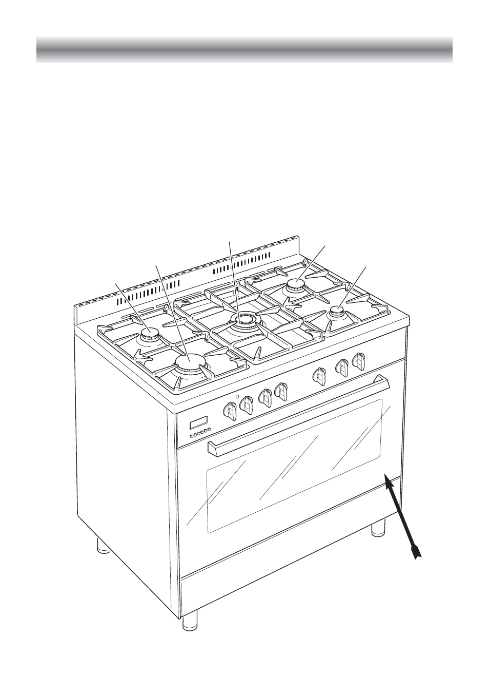Features and technical data, Gas burners, Identification label | CDA RC 9000 User Manual | Page 5 / 44