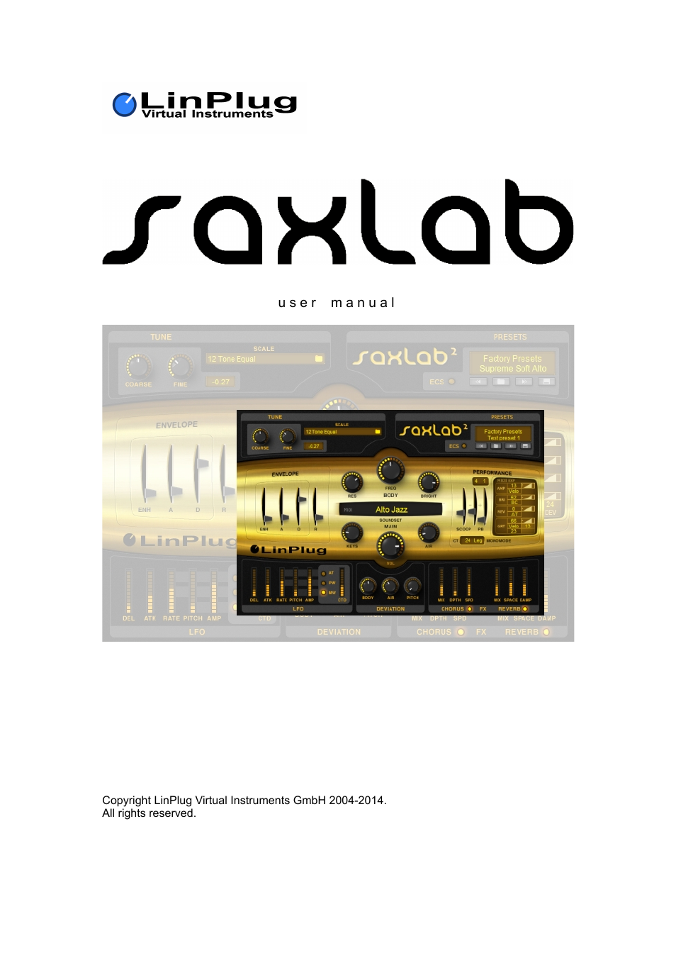 LinPlug SaxLab User Manual | 36 pages