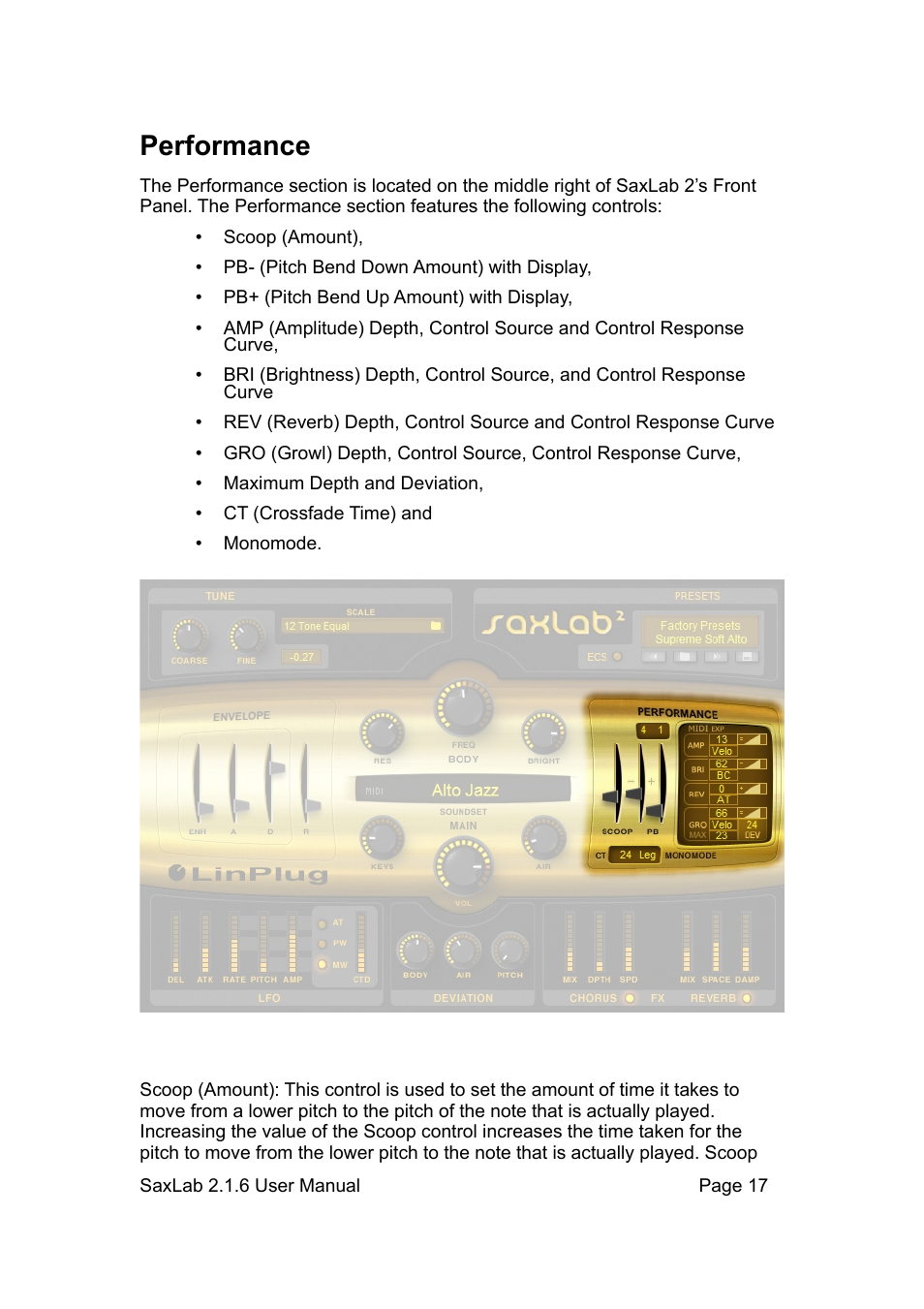 Performance | LinPlug SaxLab User Manual | Page 17 / 36