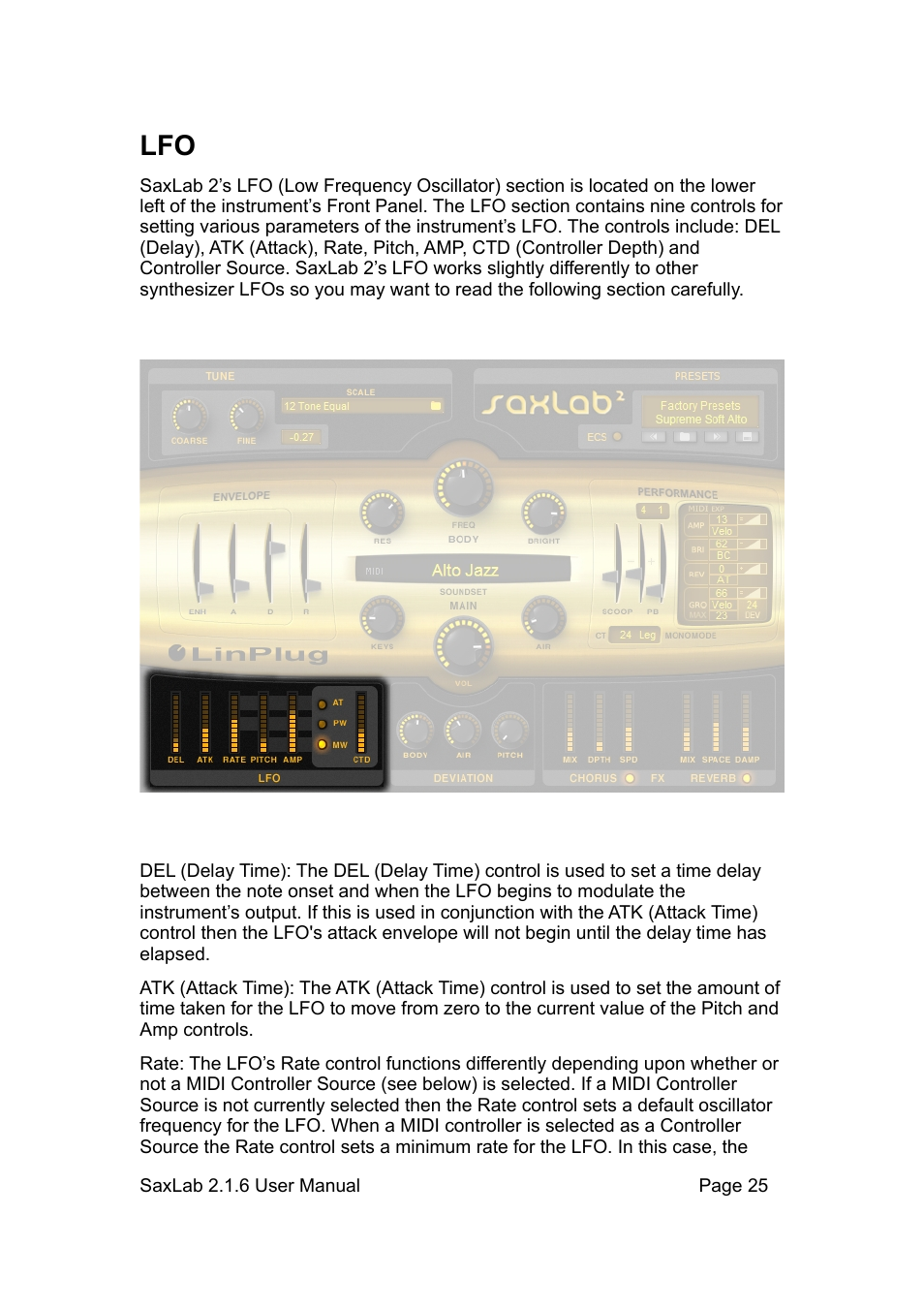 LinPlug SaxLab User Manual | Page 25 / 36