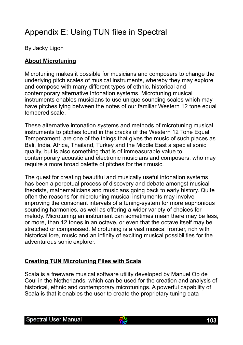 Appendix e: using tun files in spectral | LinPlug Spectral User Manual | Page 103 / 107