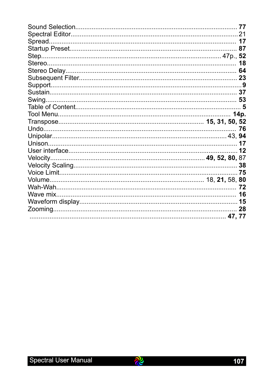 LinPlug Spectral User Manual | Page 107 / 107
