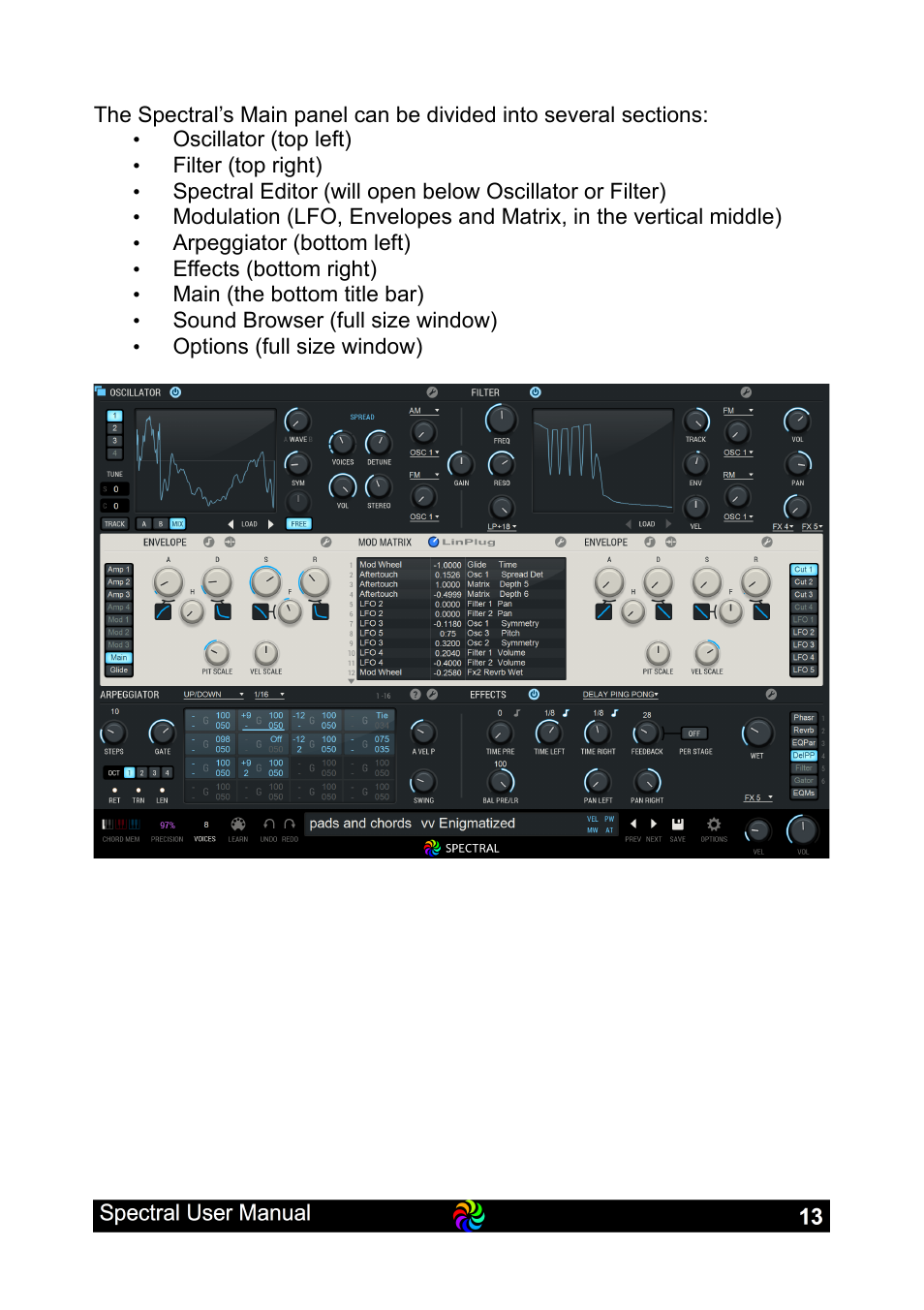 LinPlug Spectral User Manual | Page 13 / 107