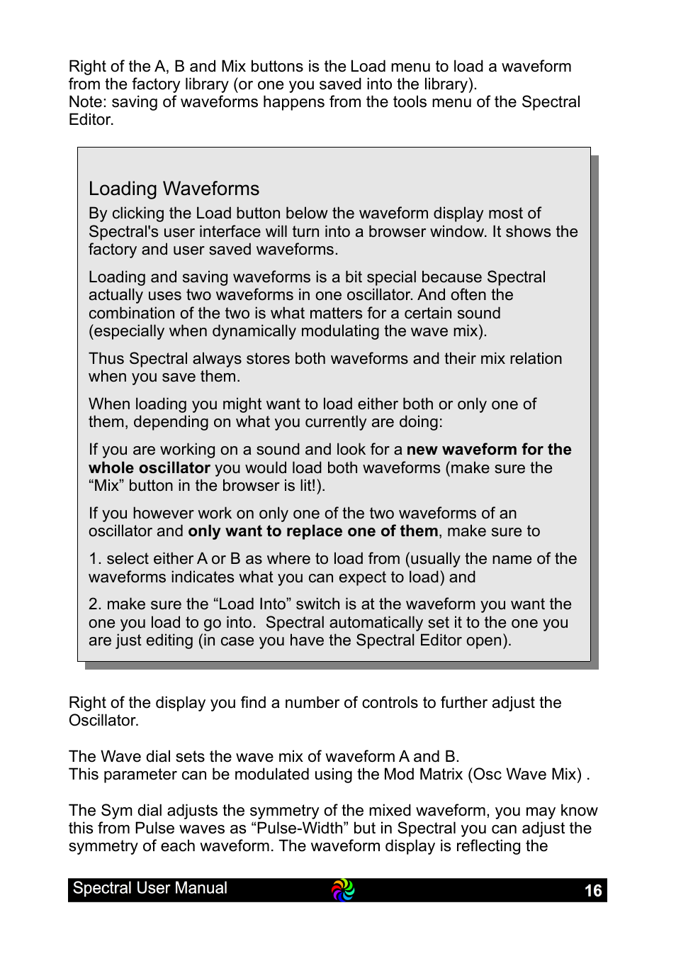 Loading waveforms | LinPlug Spectral User Manual | Page 16 / 107