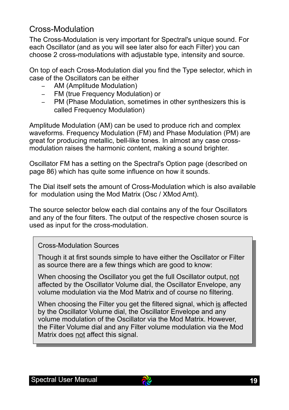 Cross-modulation | LinPlug Spectral User Manual | Page 19 / 107