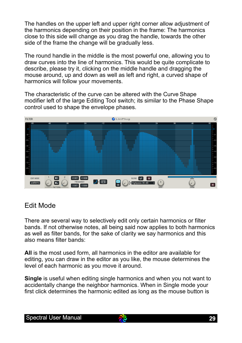 Edit mode | LinPlug Spectral User Manual | Page 29 / 107