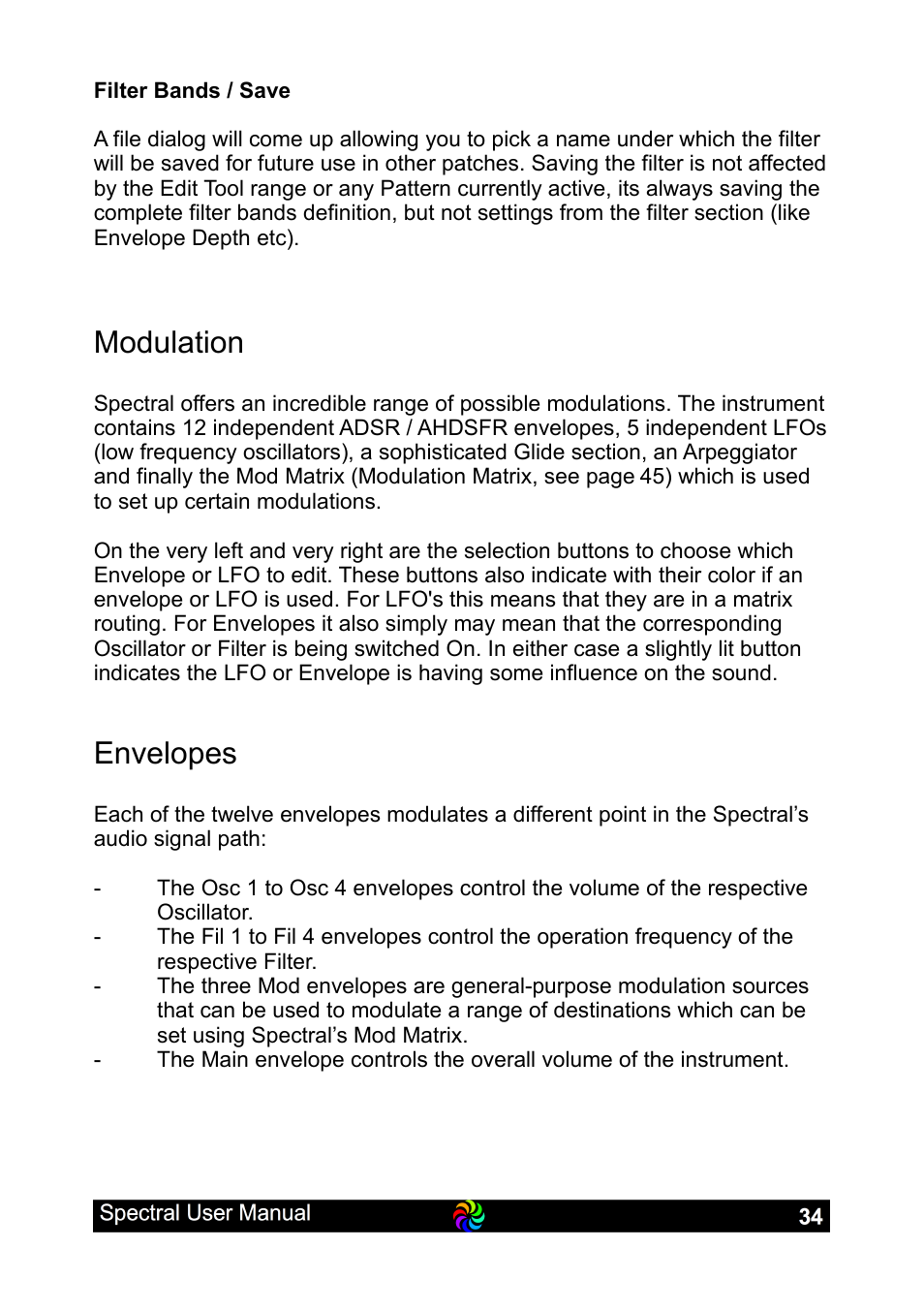 Modulation, Envelopes | LinPlug Spectral User Manual | Page 34 / 107