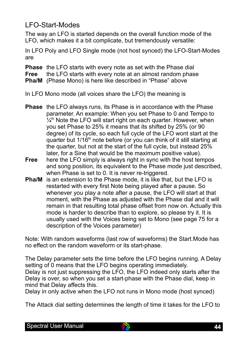 Lfo-start-modes | LinPlug Spectral User Manual | Page 44 / 107