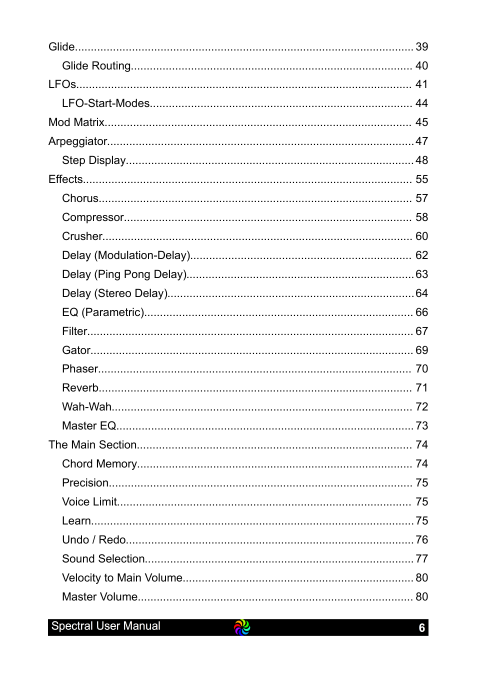 LinPlug Spectral User Manual | Page 6 / 107