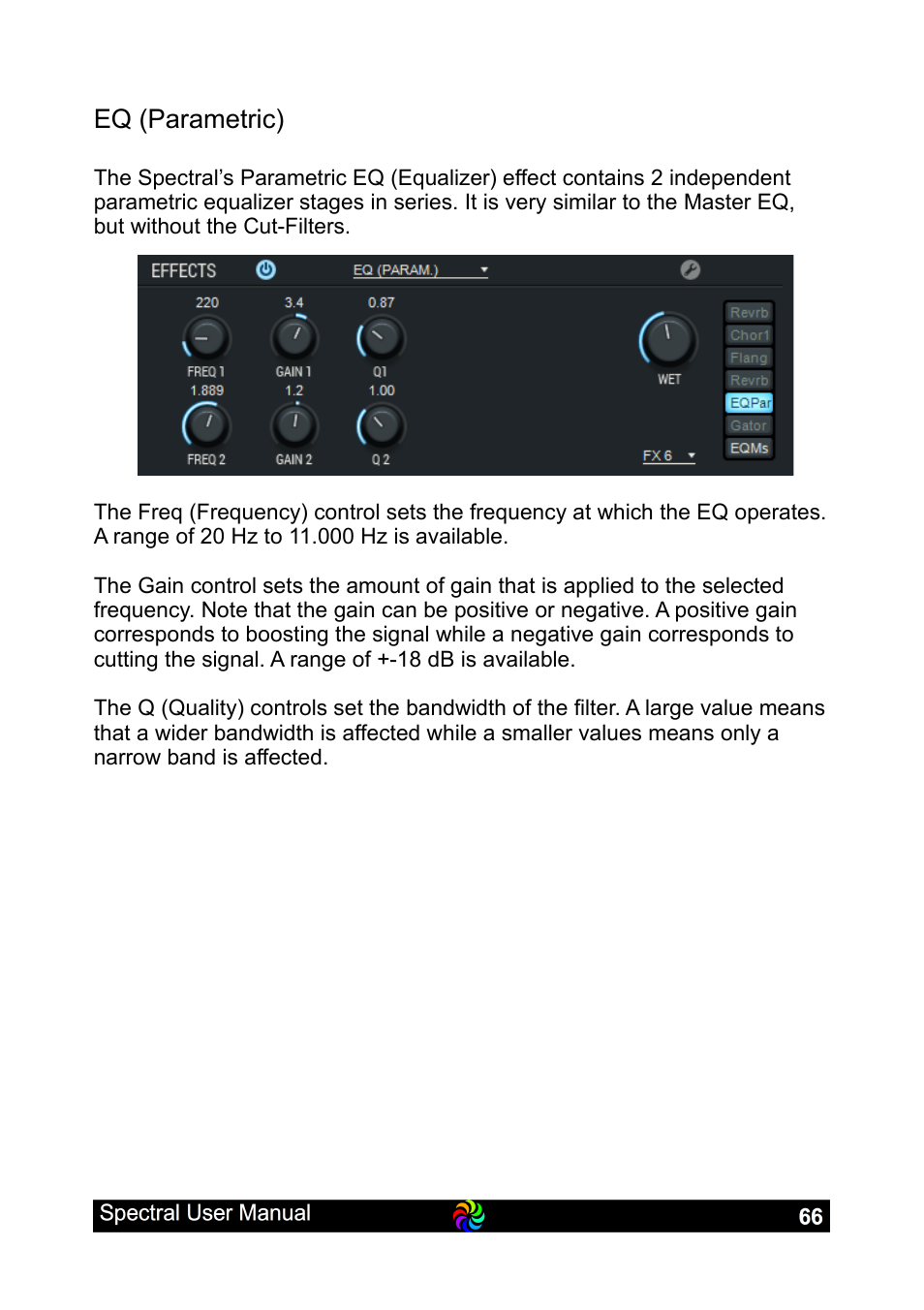 Eq (parametric) | LinPlug Spectral User Manual | Page 66 / 107