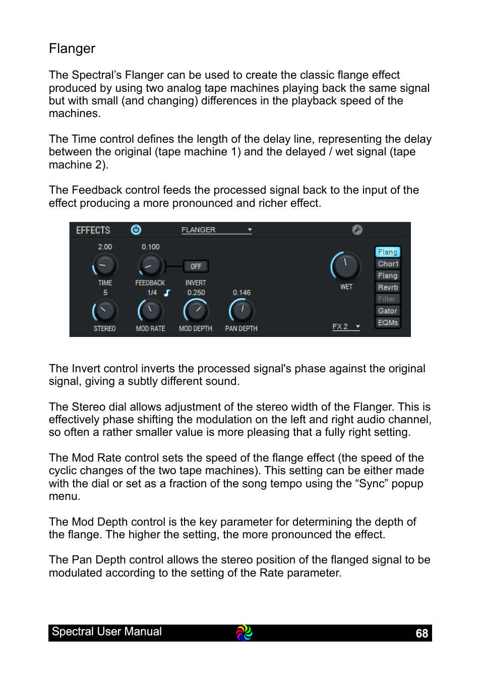 Flanger | LinPlug Spectral User Manual | Page 68 / 107