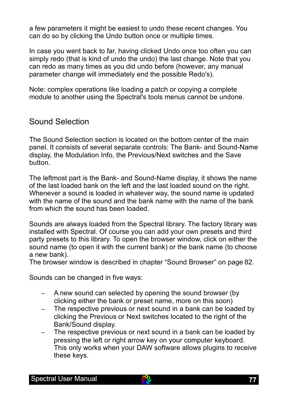 Sound selection | LinPlug Spectral User Manual | Page 77 / 107