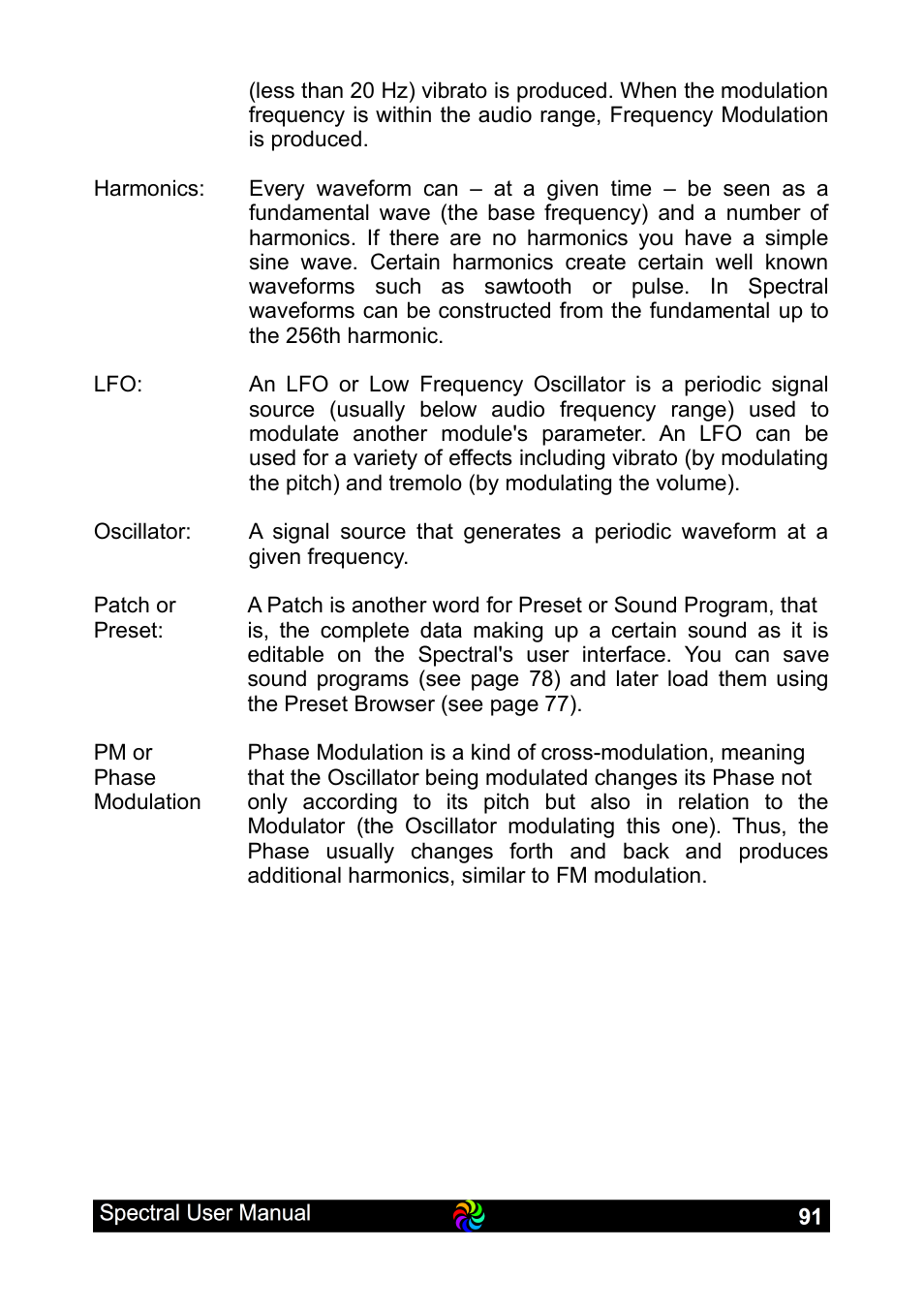 LinPlug Spectral User Manual | Page 91 / 107