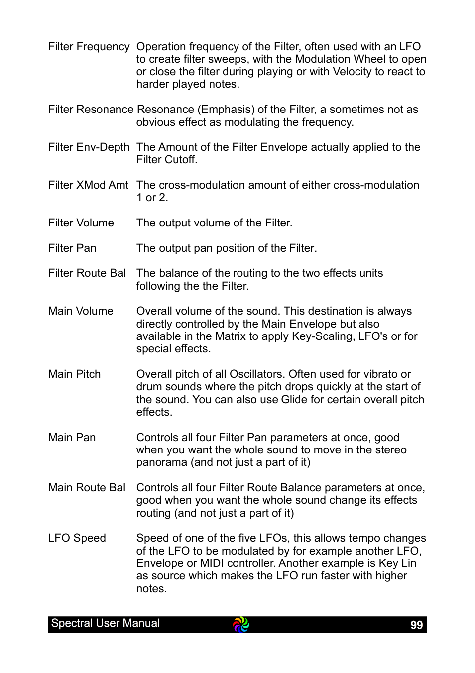 LinPlug Spectral User Manual | Page 99 / 107