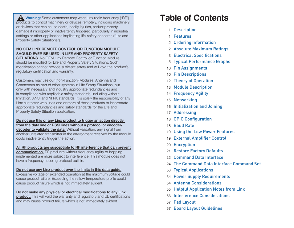 Linx Technologies HUM-xxx-DT User Manual | Page 2 / 37