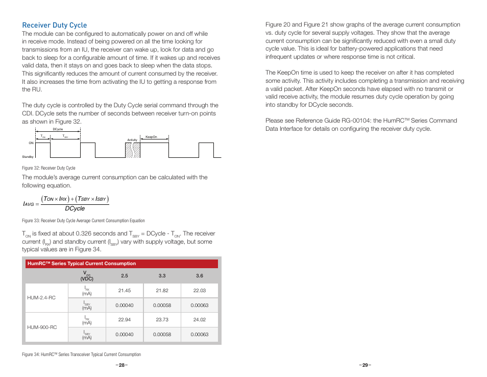 Receiver duty cycle, Using the latch_en line, Using the low power features | Linx Technologies HUM-xxx-RC User Manual | Page 17 / 31