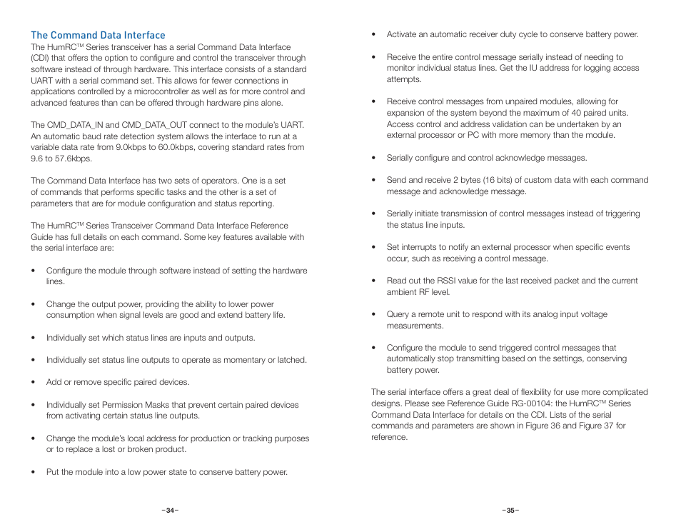 The command data interface | Linx Technologies HUM-xxx-RC User Manual | Page 20 / 31