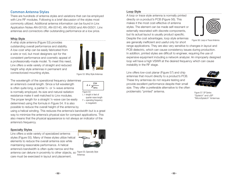 Common antenna styles | Linx Technologies HUM-xxx-RC User Manual | Page 29 / 31