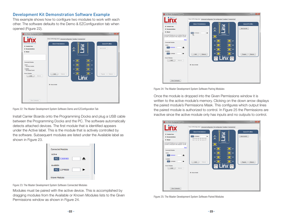 Development kit demonstration software example | Linx Technologies MDEV-xxx-RC User Manual | Page 14 / 25