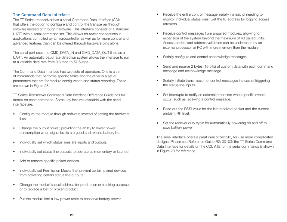 The command data interface | Linx Technologies TRM-xxx-TT User Manual | Page 17 / 29