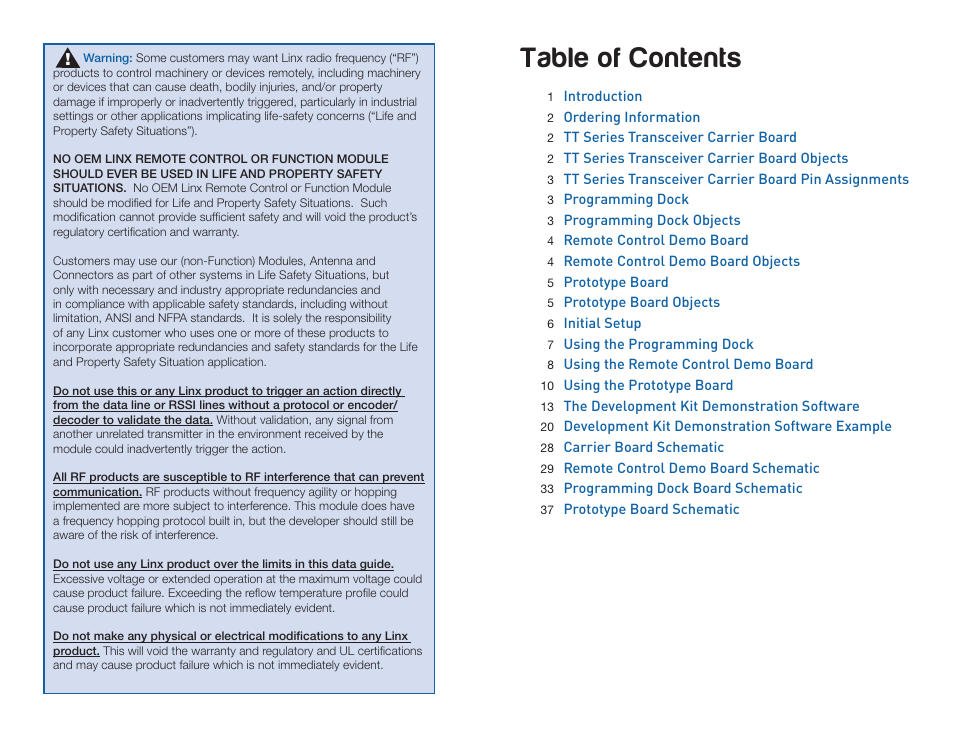 Linx Technologies MDEV-xxx-TT User Manual | Page 2 / 23