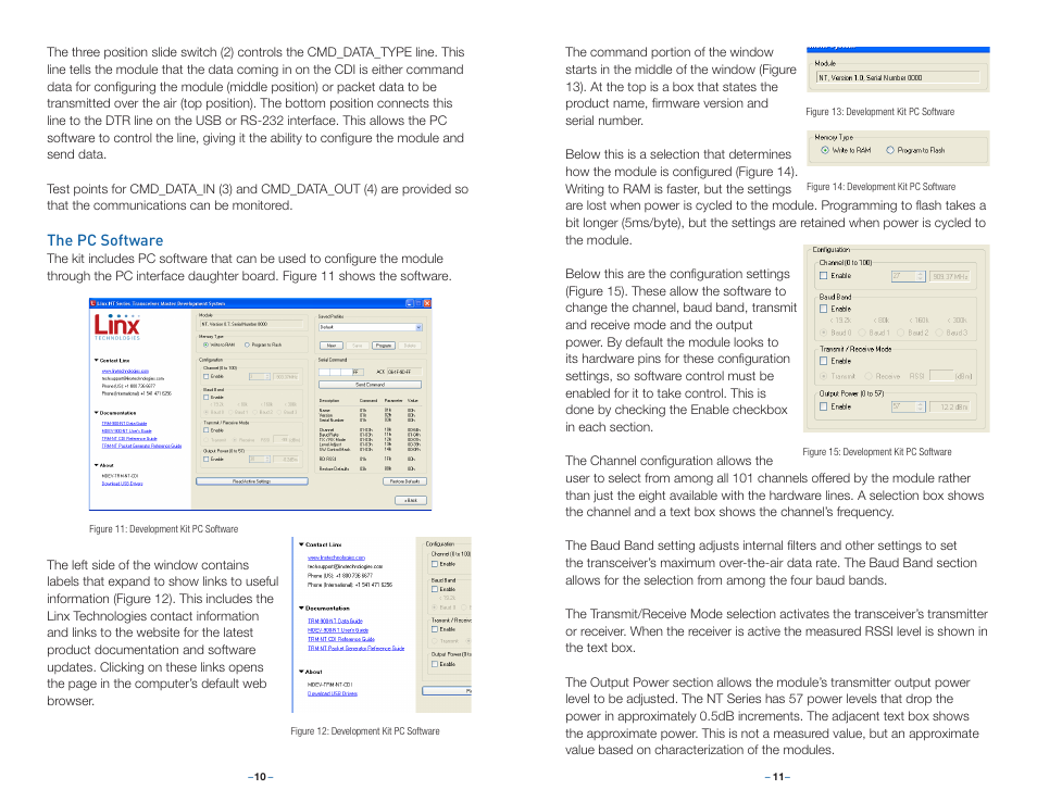 The pc software | Linx Technologies MDEV-xxx-NT User Manual | Page 8 / 13