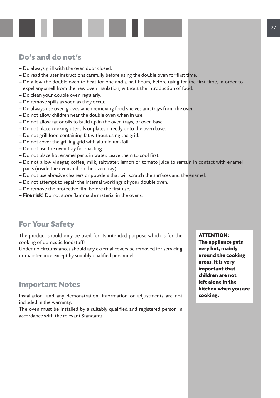 Do’s and do not’s, For your safety | CDA DV 990 User Manual | Page 27 / 52