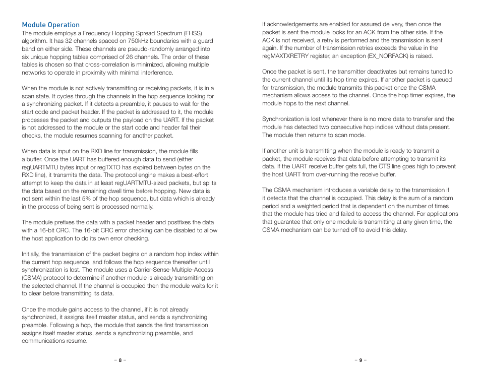 Module operation | Linx Technologies TRM-915-R250 User Manual | Page 7 / 39