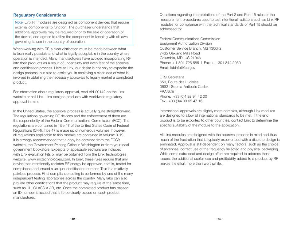 Regulatory considerations | Linx Technologies TRM-915-DTS User Manual | Page 24 / 25