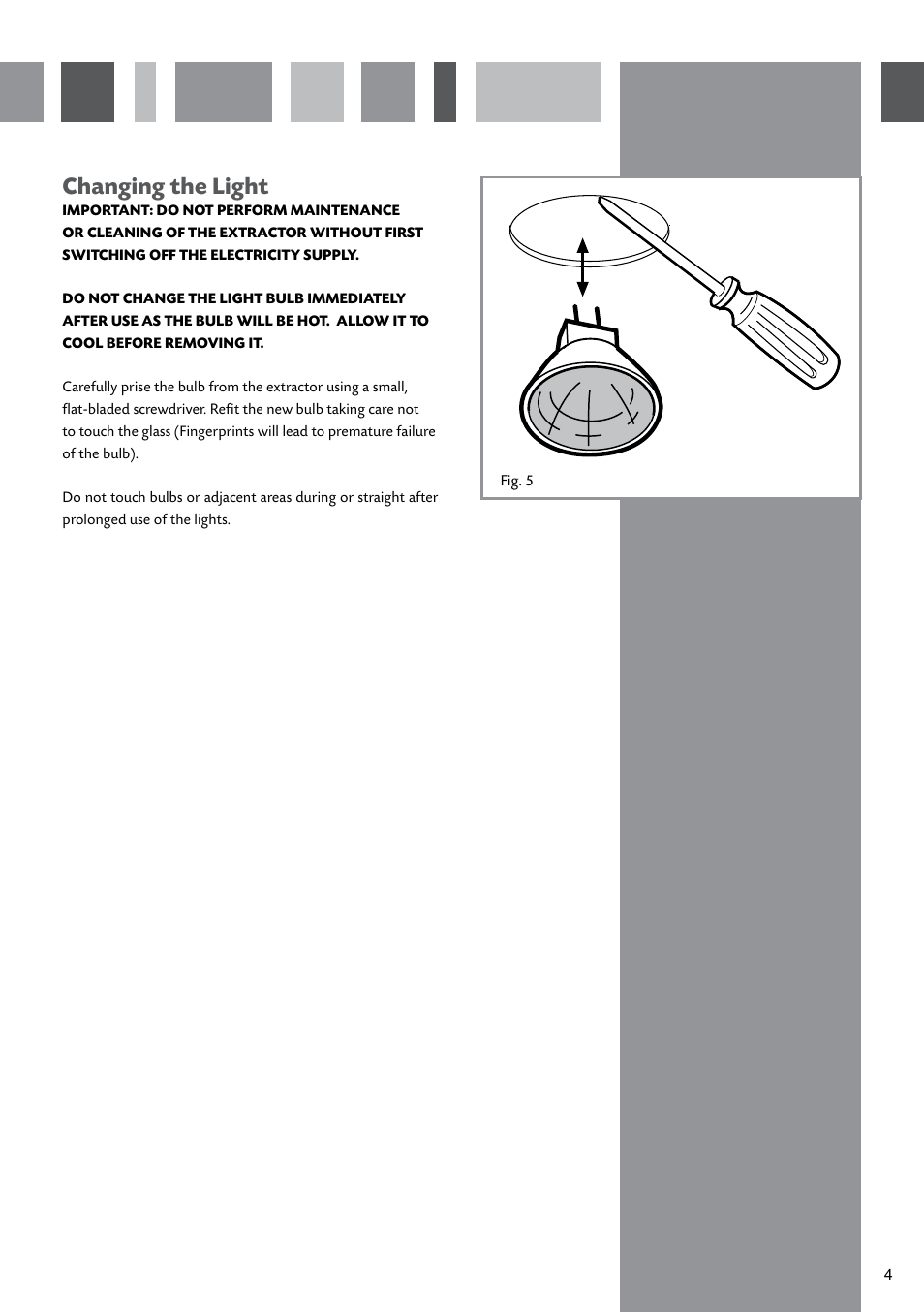 Changing the light | CDA EVM9 User Manual | Page 5 / 12
