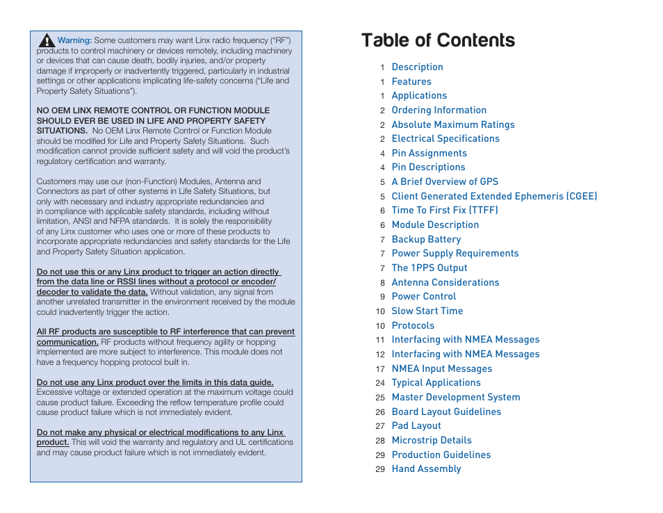 Linx Technologies RXM-GPS-R4 User Manual | Page 2 / 19