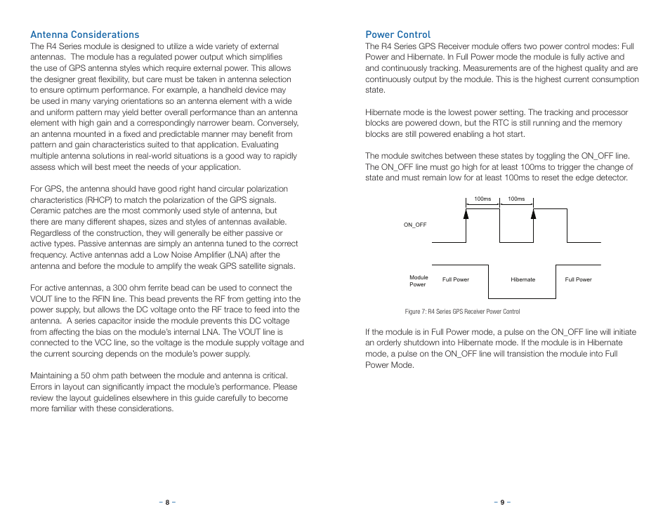 Antenna considerations, Power control | Linx Technologies RXM-GPS-R4 User Manual | Page 7 / 19