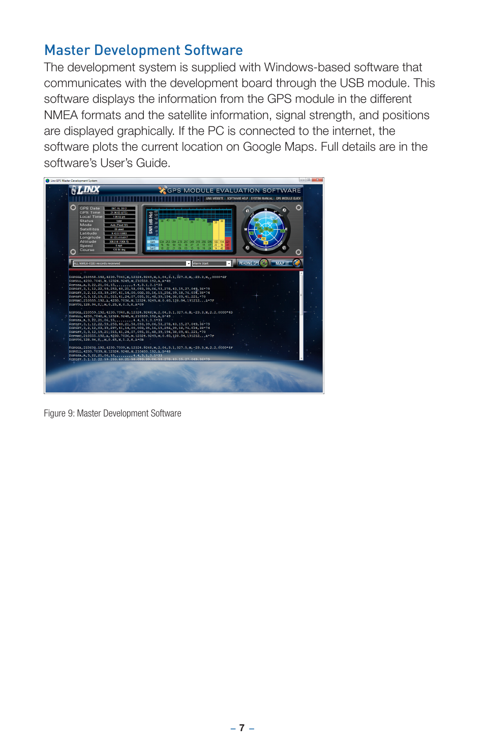Master development software | Linx Technologies MDEV-GPS-R4 User Manual | Page 11 / 16