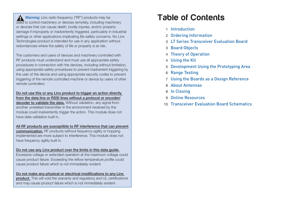 Linx Technologies EVAL-xxx-LT User Manual | Page 2 / 9