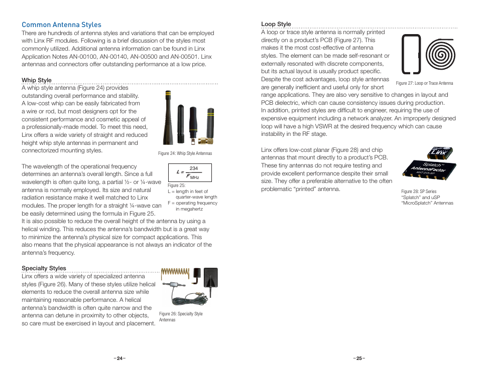 Common antenna styles | Linx Technologies TXM-xxx-LR User Manual | Page 15 / 17