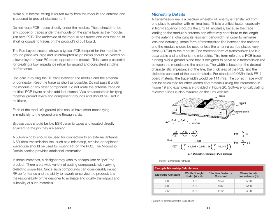 Microstrip details | Linx Technologies RXM-xxx-LR User Manual | Page 13 / 19
