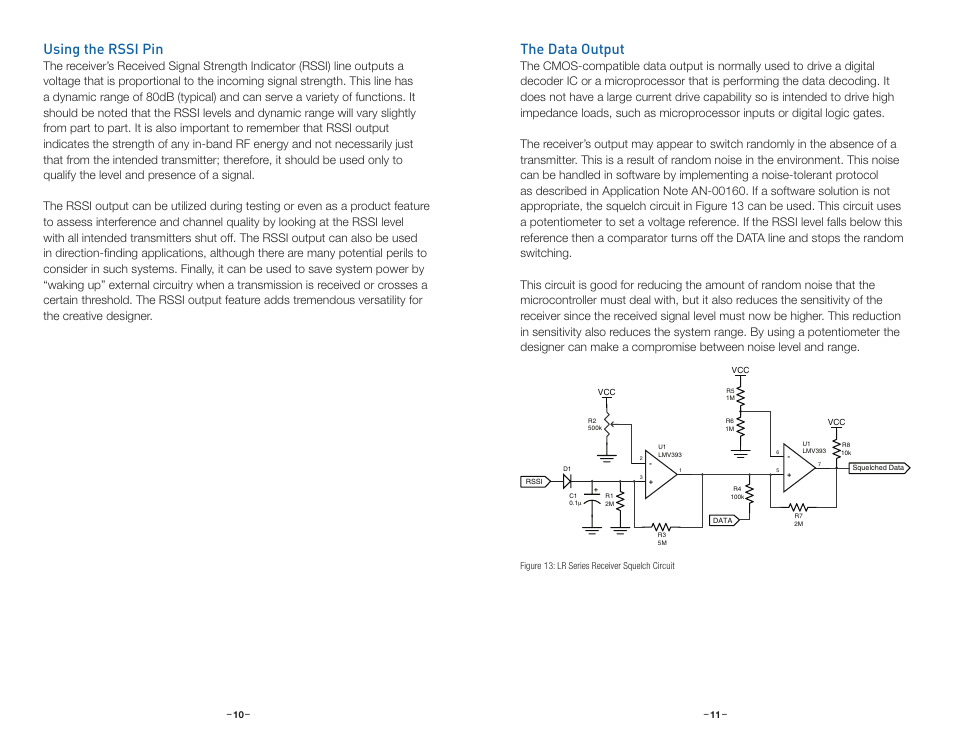 Using the rssi pin, The data output | Linx Technologies RXM-xxx-LR User Manual | Page 8 / 19
