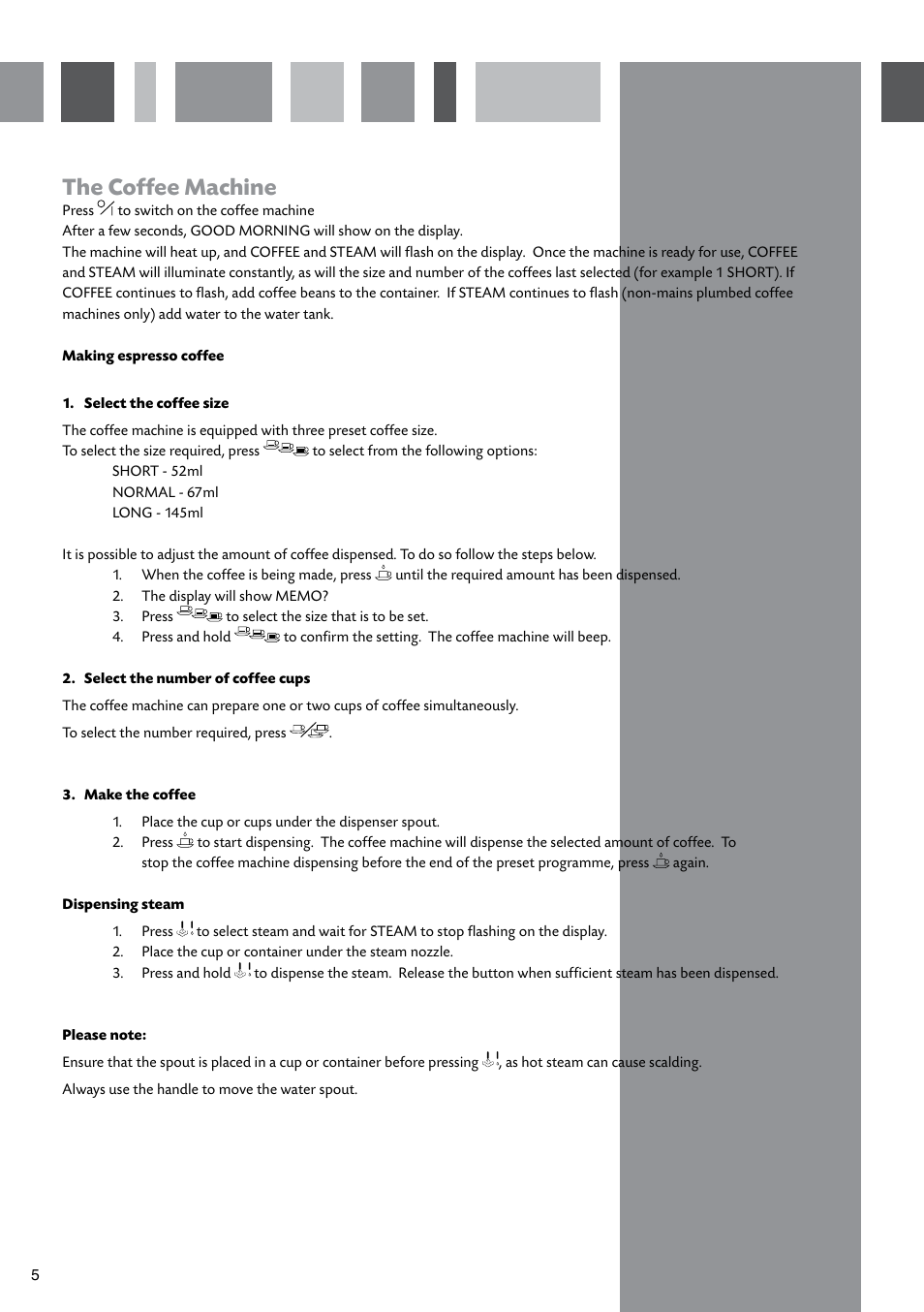 The coffee machine | CDA CVC10SS User Manual | Page 6 / 16