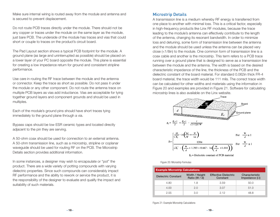 Microstrip details | Linx Technologies TXM-xxx-LC User Manual | Page 12 / 17