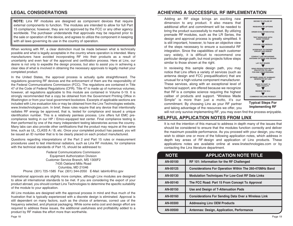 Legal considerations, Achieving a successful rf implementation | Linx Technologies RXD-xxx-KH2 User Manual | Page 10 / 11