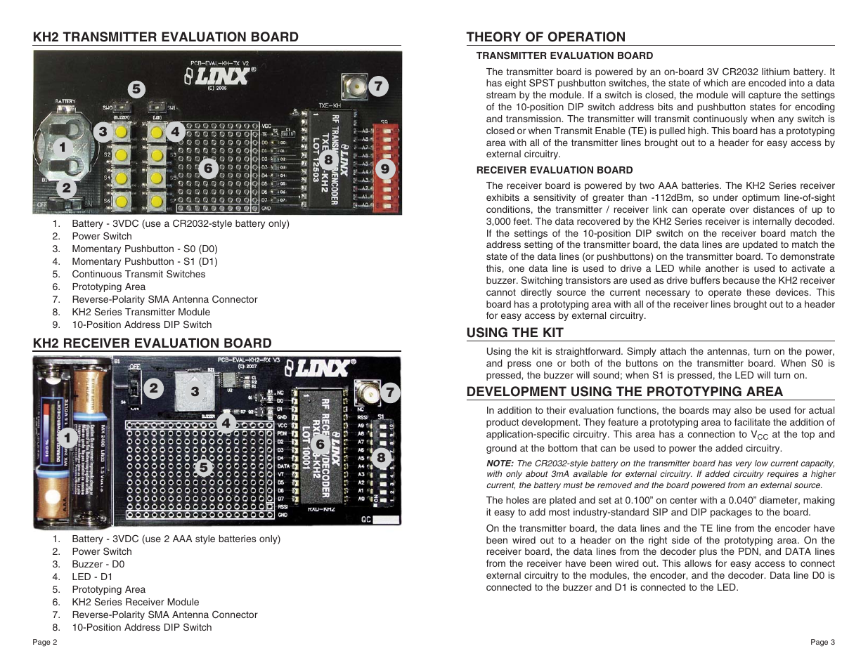 Linx Technologies EVAL-xxx-KH2 User Manual | Page 2 / 5