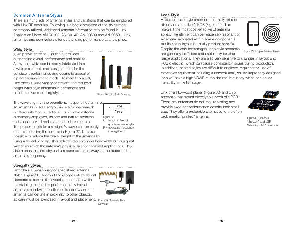 Common antenna styles | Linx Technologies TXM-xxx-ES User Manual | Page 15 / 17